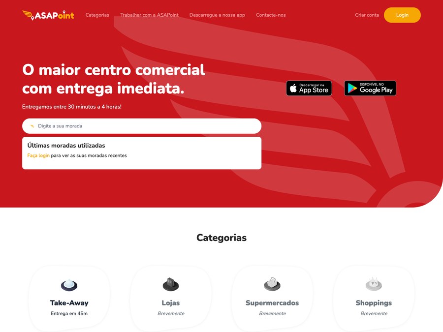 Página inicial de ASAPoint